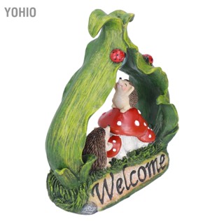 Yohio เห็ด LED โคมไฟตกแต่งสวนเห็ดเรซิ่นจำลองสัตว์สวนกลางแจ้ง Solar Night Light ตกแต่ง