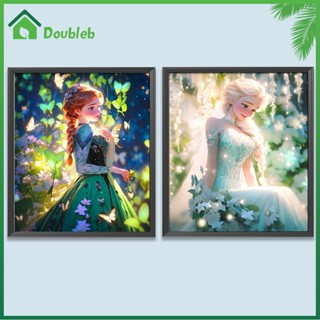 【Doub X ✮】ภาพวาดปักเพชร ทรงกลม ลายเจ้าหญิง Frozen Twin 5D DIY สําหรับตกแต่งบ้าน ✮