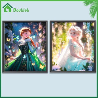 【Doub X ✮】ภาพวาดปักเพชร ทรงกลม ลายเจ้าหญิง Frozen Twin 5D DIY สําหรับตกแต่งบ้าน ✮