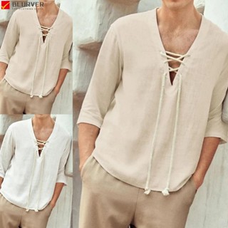 เสื้อเชิ้ตแขนยาว แบบผูกเชือก ขนาดใหญ่ สําหรับผู้ชาย