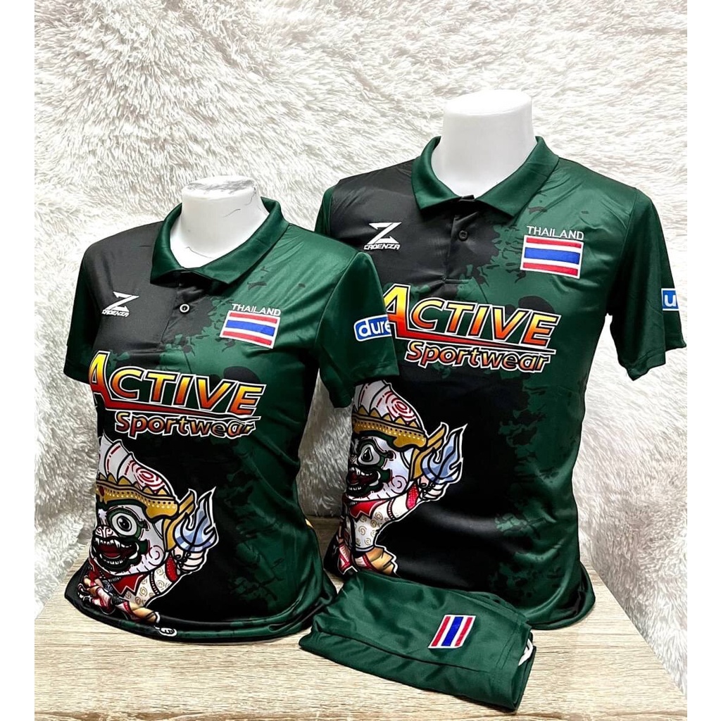 ราคาถูก สุดคุ้ม  เสื้อกีฬาผู้หญิง ทีมชาติไทย ลายหนุมาน ฟรีไซส์ อก32-36 ใส่ได้  ⚽