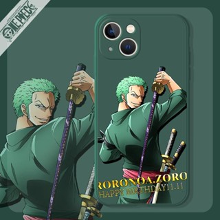 [Aimeidai] เคสโทรศัพท์มือถือ ซิลิโคน กันกระแทก ลายวันพีซ Roronoa Zoro สําหรับ iPhone 14 13 12 11 X 8 7 6 5 Series