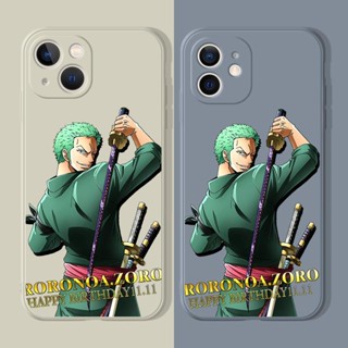 [Aimeidai] เคสโทรศัพท์ซิลิโคน กันกระแทก พิมพ์ลายวันพีช Roronoa Zoro สําหรับ Samsung S8 S9 S10 S11E S20 S21 S22 S30