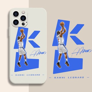 [Aimeidai] เคสโทรศัพท์มือถือ ซิลิโคน กันกระแทก พิมพ์ลาย NBA Stars Kawhi Leonard สําหรับ iPhone 13 12 11 Series