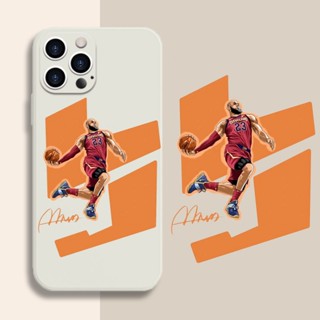 [Aimeidai] เคสโทรศัพท์มือถือซิลิโคน กันกระแทก พิมพ์ลาย NBA Stars LeBron James สําหรับ iPhone 13 12 11 Series