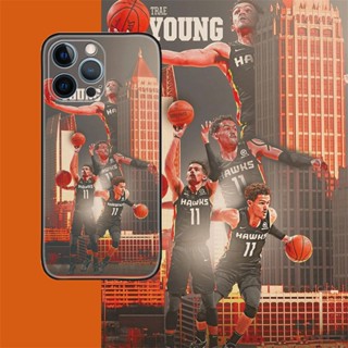 [Aimeidai] เคสโทรศัพท์มือถือซิลิโคน กันกระแทก พิมพ์ลาย NBA Super Star Trae Young สําหรับ iPhone 14 13 12 11 Series