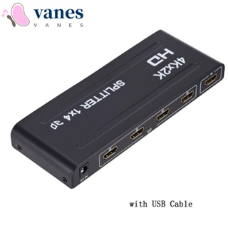 Vanes1 เครื่องขยายเสียงวิดีโอ HDMI 1x4 1080P 4k X 2k เข้า 1 ออก 4 3D สําหรับเครื่องเล่น DLP Xbox DVD กล้องดิจิทัล หน้าจอแสดงผลพลาสม่า