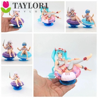 Taylor1 ฟิกเกอร์ PVC รูปเด็กผู้หญิงนั่งว่ายน้ํา Hatsune Miku Figurine Aqua Float Elaina ของขวัญ