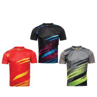 เสื้อกีฬาแขนสั้น ลายทีม Jersey Sublimation Suite สีดํา แดง ถ่าน