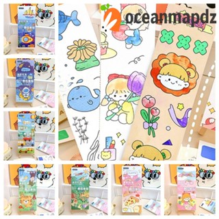 Oceanmapdz สมุดระบายสีน้ํา ลายกราฟฟิติ กระดาษ แบบพกพา สําหรับเด็กวัยหัดเดิน 12 แผ่น