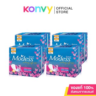 [แพ็คสี่] Modess ผ้าอนามัย Sanitary Pads Non-Wings Cottony Soft Heavy Flow [20pcs x 4pack].