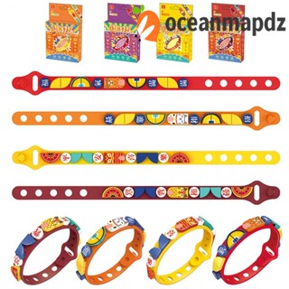 Oceanmapdz บล็อกตัวต่อ ลายจุด สร้อยข้อมือ สไตล์จีน ของเล่นเสริมการเรียนรู้ เครื่องประดับ ซิลิโคน สําหรับเด็กผู้หญิง