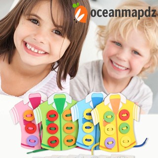 Oceanmapdz บอร์ดเย็บผ้า DIY ของเล่นเสริมการเรียนรู้ สําหรับเด็กอนุบาล