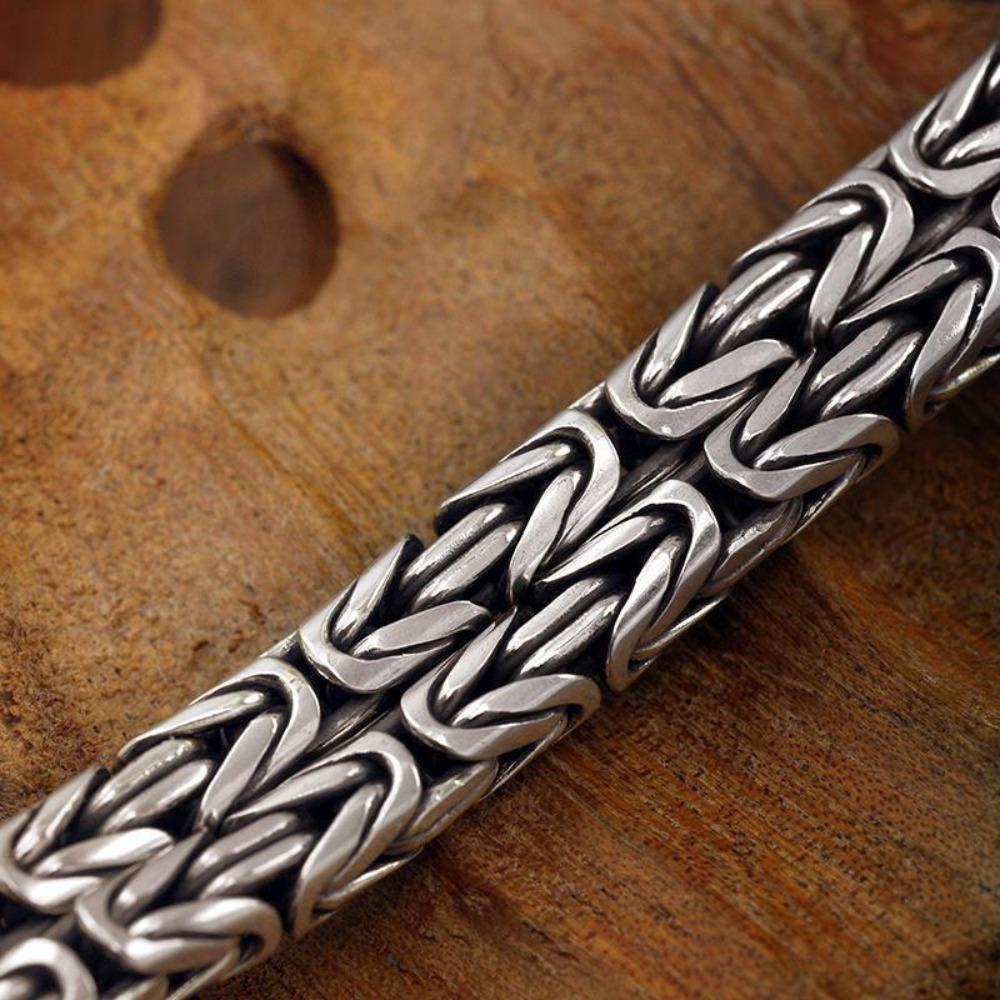 สร้อยข้อมือกระดูกงู สไตล์วินเทจ หัวมังกรมิกก์โลหะ สำหรับคนชอบแฟชั่นเรขาคณิตย้อนยุค - รูปที่ 6