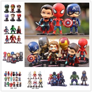 ใหม่ โมเดลฟิกเกอร์ Marvel The Avengers Iron Man Spider-Man Captain America Hulk Thor Batman Thanos ของเล่นสําหรับเด็ก