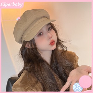 Superbaby หมวกเบเร่ต์ ปีกกว้าง ระบายอากาศ น้ําหนักเบา ให้ความอบอุ่น สไตล์วินเทจ แฟชั่นฤดูใบไม้ร่วง และฤดูหนาว สําหรับผู้หญิง