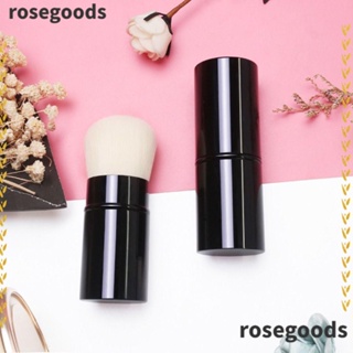 Rosegoods1 แปรงแต่งหน้า แปรงปัดแก้ม แปรงรองพื้น แปรงคาบูกิ แบบพกพา พร้อมฝาปิด อเนกประสงค์ สําหรับผู้หญิง