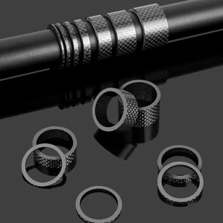 BLOOMZO 5 ชิ้น/เซ็ต จักรยาน Stem Washer คาร์บอนไฟเบอร์ ultralight, อุปกรณ์เสริมสำหรับ.Handlebar Stem