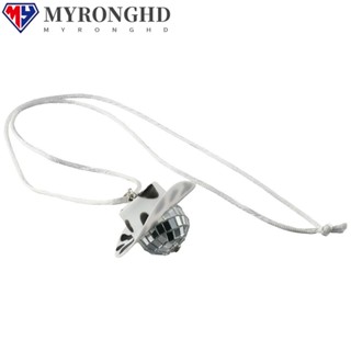 Myronghd จี้ลูกบอลดิสโก้ สีดํา สําหรับแขวนตกแต่งกระจกรถยนต์