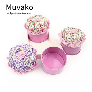 Muvako เบาะเข็มเย็บผ้า รูปฟักทอง ลายดอกไม้ DIY