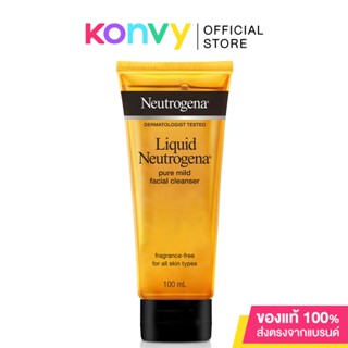 Neutrogena Liquid Pure Mild Facial Cleanser Fragrance Free 100ml นูโทรจีนา ลิควิด สูตรไม่มีน้ำหอม.