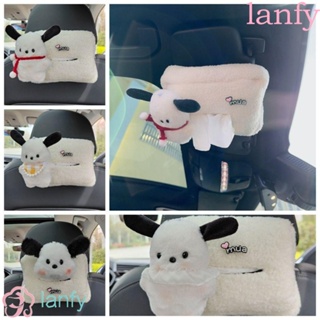 Lanfy กล่องทิชชู่ ตุ๊กตาการ์ตูน Pochacco สร้างสรรค์ สําหรับแขวนตกแต่งภายในรถยนต์