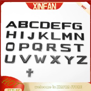 Xinfan สติกเกอร์โลหะ ลายโลโก้ตัวอักษร ตัวเลข 3d 30 มม. สีดํา สําหรับตกแต่งรถยนต์ 1 ชิ้น