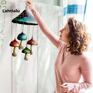 Lahtialu กระดิ่งลม รูปเห็ด สีสันสดใส สําหรับตกแต่งสวนกลางแจ้ง ในร่ม