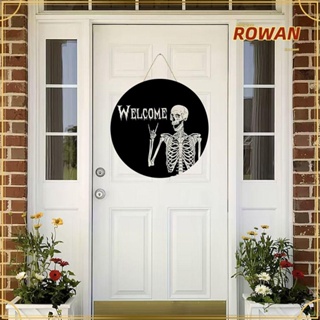 Rowans ป้ายไม้ Welcome รูปกะโหลกแม่มด 11.2 นิ้ว สําหรับแขวนตกแต่งประตู ในร่ม กลางแจ้ง