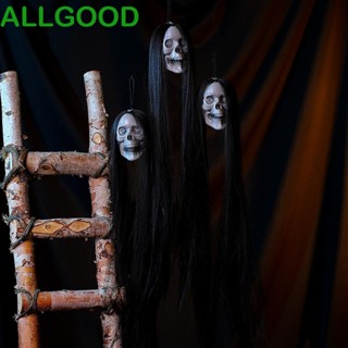 Allgoods พร็อพหัวกะโหลกพลาสติกเรืองแสง พร็อพสําหรับแขวนตกแต่งปาร์ตี้ฮาโลวีน