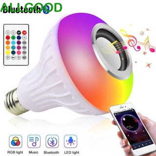 Allgoods หลอดไฟ RGB บลูทูธไร้สาย หรี่แสงได้ พร้อมรีโมตคอนโทรล E27 12W สําหรับร้านอาหาร