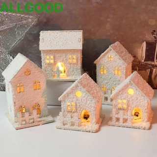 Allgoods โคมไฟ LED รูปปราสาท เกล็ดหิมะ เรืองแสง ขนาดเล็ก สีขาว สําหรับตกแต่งบ้าน