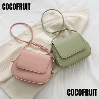 Cocofruit กระเป๋าสะพายไหล่ กระเป๋าถือ หนัง PU สีพื้น สําหรับสตรี