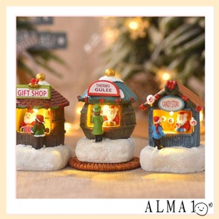 Alma โคมไฟเรซิ่น รูปบ้านคริสต์มาส ขนาดเล็ก หลากสี สําหรับตกแต่งบ้าน