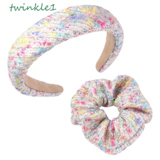 Twinkle1 ที่คาดผมแฟชั่น หลากสี สวยหรู สไตล์เรโทร สําหรับผู้หญิง เด็กผู้หญิง แต่งตัว แต่งหน้า ผ้าโพกศีรษะ ด้านข้างกว้าง ผู้หญิง เชือกคาดผม