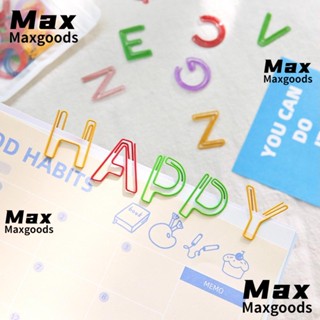 Maxg คลิปหนีบกระดาษ ที่คั่นหนังสือ พลาสติก รูปตัวอักษร A-Z สีสันสดใส สําหรับสํานักงาน