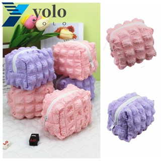 Yolo กระเป๋าใส่เหรียญ ทรงสี่เหลี่ยม ลายก้อนเมฆ สไตล์เกาหลี แฟชั่นสําหรับผู้หญิง