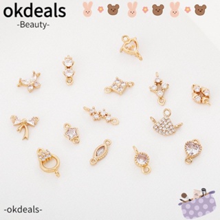 Okdeals จี้ดาว เพทาย ทองเหลือง ชุบทอง 10 แบบ สําหรับทําเครื่องประดับ สร้อยข้อมือ DIY 20 ชิ้น