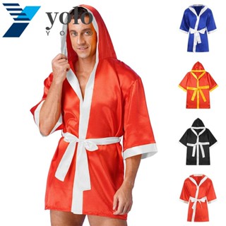 Yolo เสื้อคลุมชกมวย แขนยาว ผ้าไฟเบอร์อะซิเตท สําหรับผู้ชาย