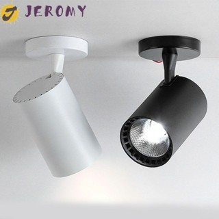 Jeromy ไฟสปอร์ตไลท์ LED COB หมุนได้ สีขาวอบอุ่น และสีขาวธรรมชาติ ปรับได้ สําหรับติดเพดาน