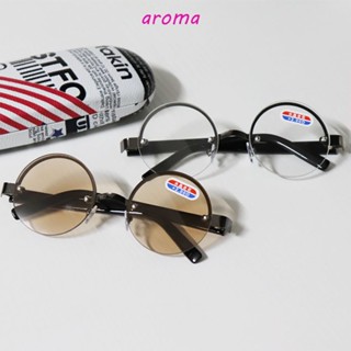 Aroma แว่นตาสายตายาว ทรงกลม ป้องกันรังสียูวี สําหรับผู้หญิง และผู้ชาย