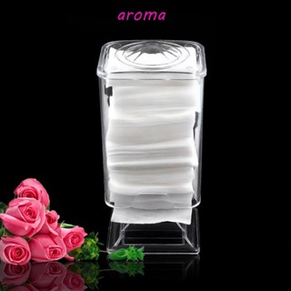 Aroma กล่องอะคริลิคใส สําหรับใส่แผ่นสําลี ล้างเล็บ