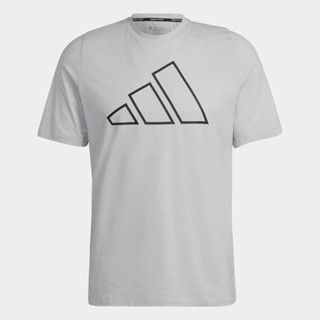 adidas เทรนนิง เสื้อยืดเทรนนิง Train Icons 3-Bar ผู้ชาย สีเทา HD3548