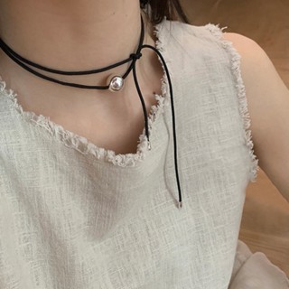 INS Korean Girls Geometric Tied Bow Necklace Personality Temperament Clavicle Chain Men Women Retro Jewelry Accessorie