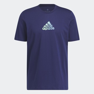 adidas ไลฟ์สไตล์ เสื้อยืดพิมพ์ลาย adidas Power Logo ผู้ชาย สีน้ำเงิน IC1681