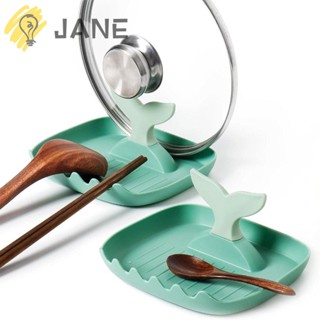 Jane ที่วางช้อนพลาสติก สีเขียว 6.8 นิ้ว สําหรับห้องครัว 2 ชิ้น