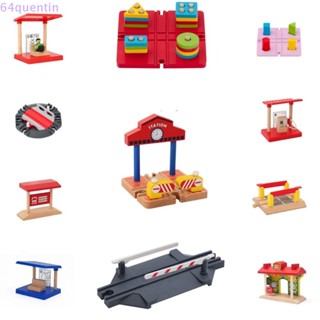 Quentin ชุดของเล่นตัวต่อรางรถไฟไม้ DIY สําหรับเด็ก ผู้ปกครอง