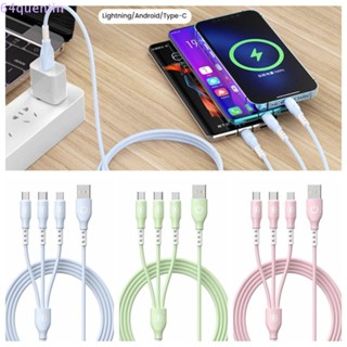 Quentin 6A 3In1 สายชาร์จ 6A 66w 3In1 สายเคเบิล USB Micro USB C Type C หลายพอร์ต TPE ชาร์จโทรศัพท์มือถือ