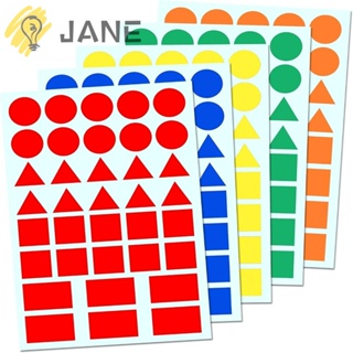 Jane สติกเกอร์ฉลาก ลายจุด มีกาวในตัว ทรงสี่เหลี่ยม 5 สี สําหรับสํานักงาน