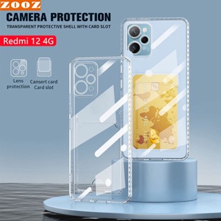 for Xiaomi Redmi 12 A1 A2 Plus A1+ A2+ K40s K60 Pro K60Pro A1Plus A2Plus Transparent Card Slot Silicon Casing Shockproof TPU Pocket Phone Case Soft Clear Wallet Back Cover